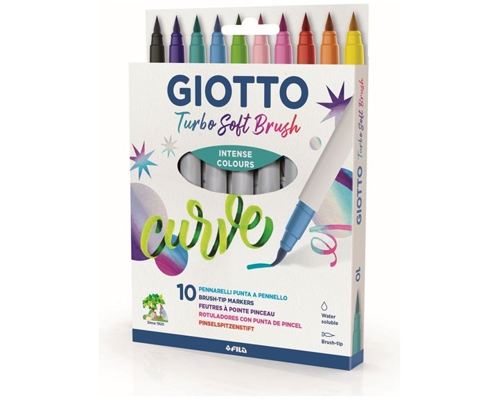 Μαρκαδόρος Πινέλο Giotto Turbo Soft Brush 10τμχ.