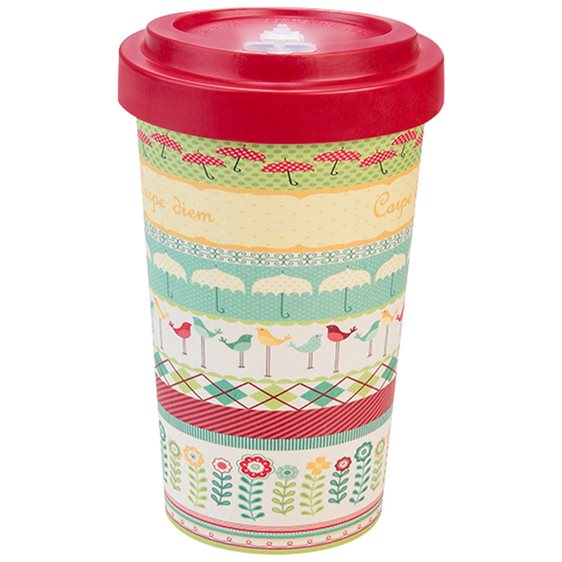 Κούπα Bamboo Fiber 500ml Carpe Diem Red