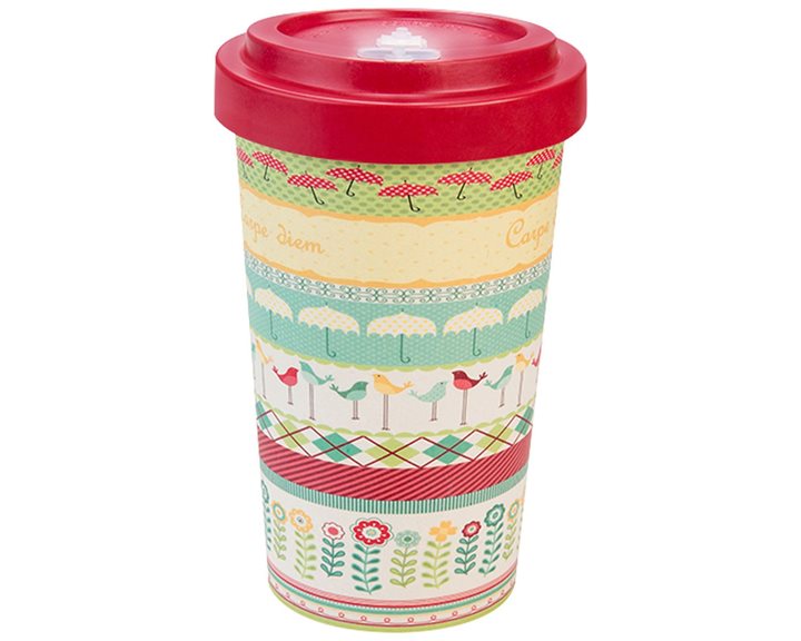 Κούπα Bamboo Fiber 500ml Carpe Diem Red