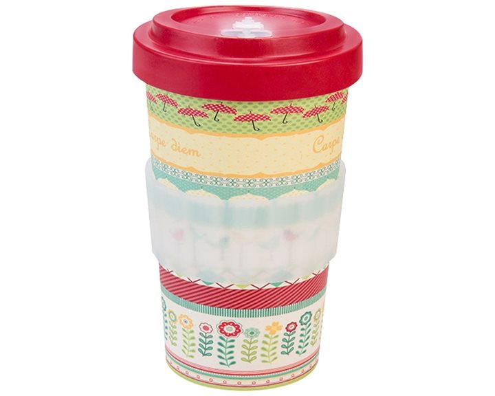 Κούπα Bamboo Fiber 500ml Carpe Diem Red