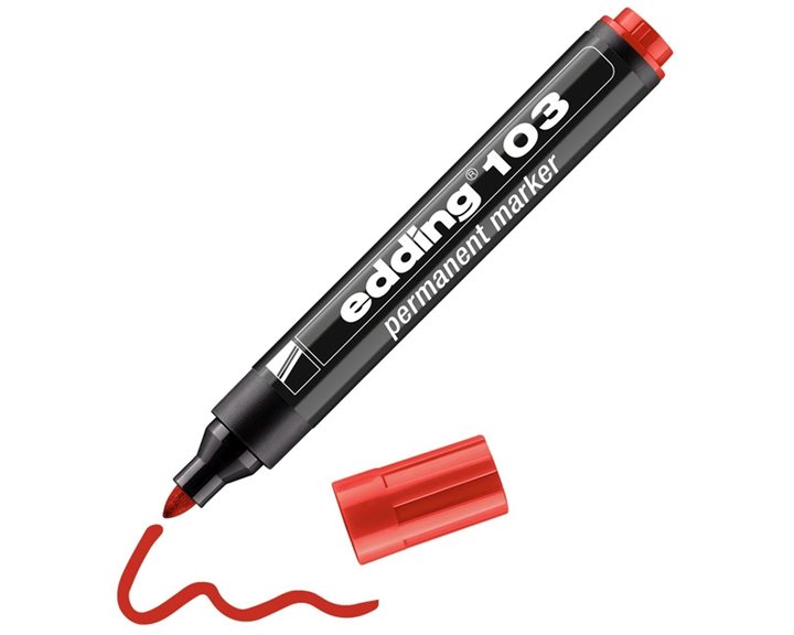 Μαρκαδόρος Edding 103 Ανεξίτηλος 1.5-3mm Κόκκινος Στρογγυλή Μύτη
