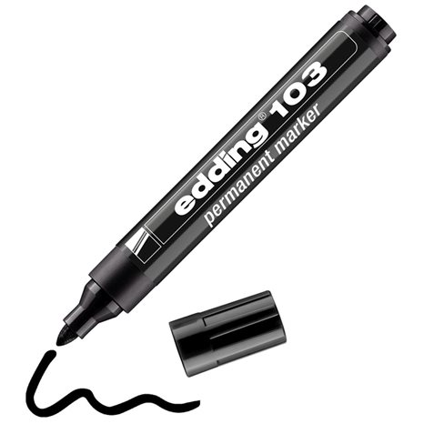 Μαρκαδόρος Edding 103 Ανεξίτηλος 1.5-3mm Μαύρος Στρογγυλή Μύτη