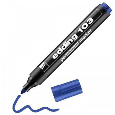 Μαρκαδόρος Edding 103 Ανεξίτηλος 1.5-3mm Μπλέ Στρογγυλή Μύτη