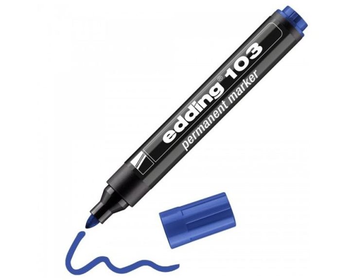 Μαρκαδόρος Edding 103 Ανεξίτηλος 1.5-3mm Μπλέ Στρογγυλή Μύτη