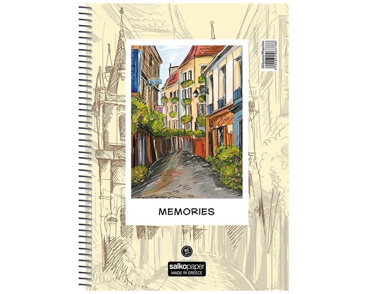 Τετράδιο Σπιράλ 20x30 Salko Memories 1 Θεμ. 30 Φυλ.