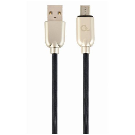 CABLEXPERT PREMIUM RUBBER MICRO-USB CHARGING AND DATA CABLE 1M BLACK