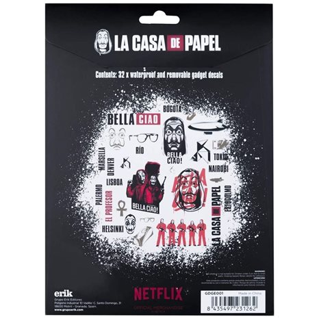 Σετ Tech Stickers Gadget Decals La Casa de Papel 32τμχ GDGE001