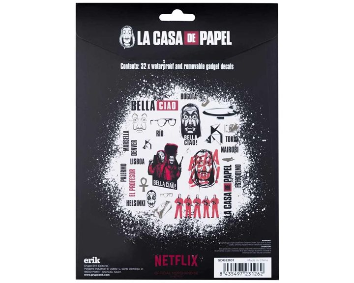 Σετ Tech Stickers Gadget Decals La Casa de Papel 32τμχ GDGE001