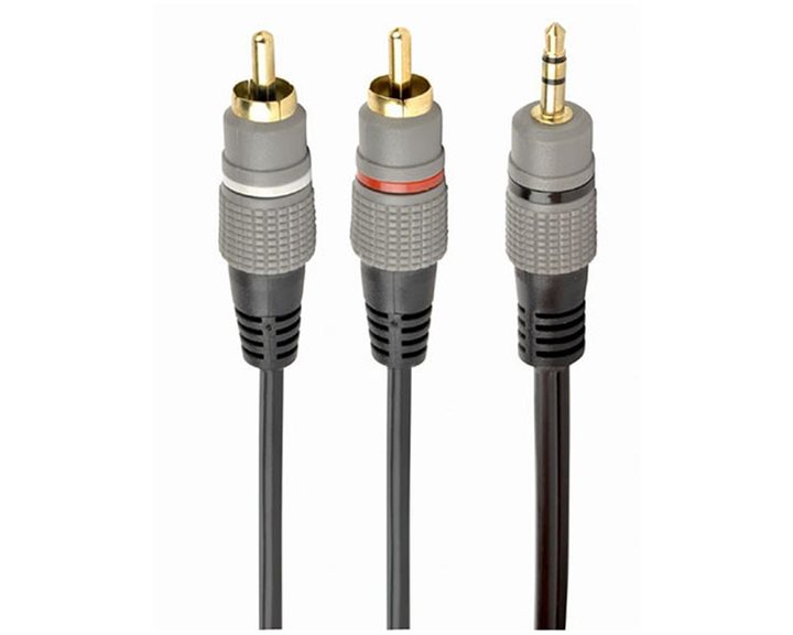 CABLXPERT 3,5MM STEREO PLUG TO 2*RCA PLUGS 1,5M CABLE GOLD-PLATED CONNECTORS