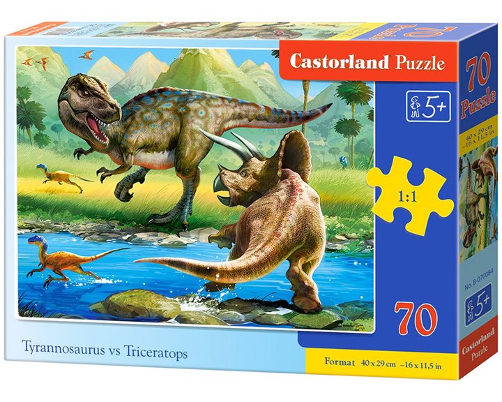 Παζλ Castorland 70 τμχ 40x29cm Tyrannosaurus Vs Triceratops B-070084