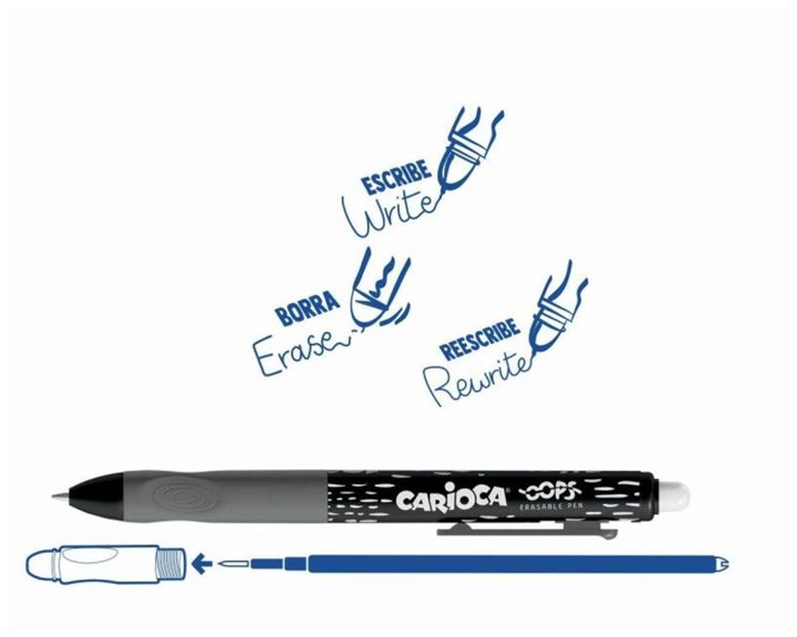 Στυλό Carioca Erasable Oops Click Μπλε