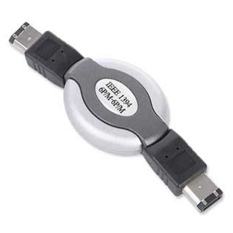 CABLEXPERT COMPACT RETRACTABLE FIREWIRE (IEEE 1394 STANDARD) CABLE 6PM TO 6PM GOLD PLATTED CONNECTOR