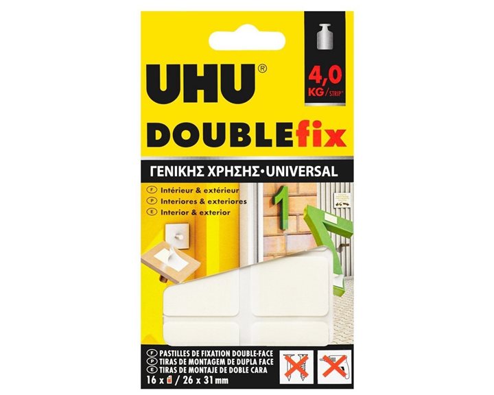 Uhu Patafix Διπλής Όψης Extreme  4kg 16τμχ