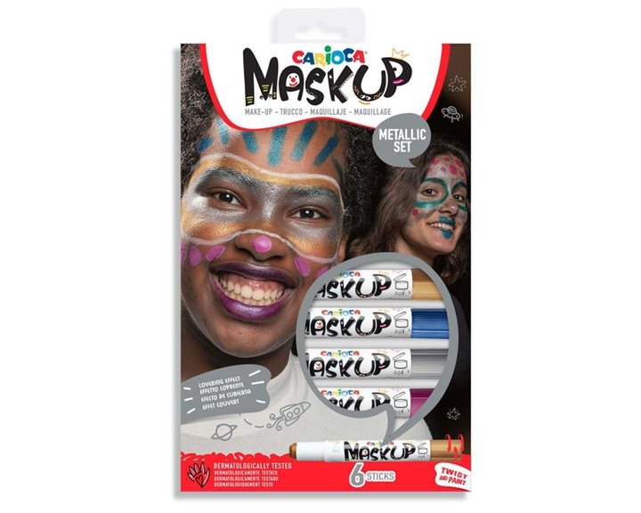 Χρώματα Προσώπου Carioca Mask Up Metallic Set 6τεμ.