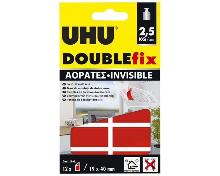Uhu Patafix Διπλής Όψης Αόρατη 2,5g 12τμχ