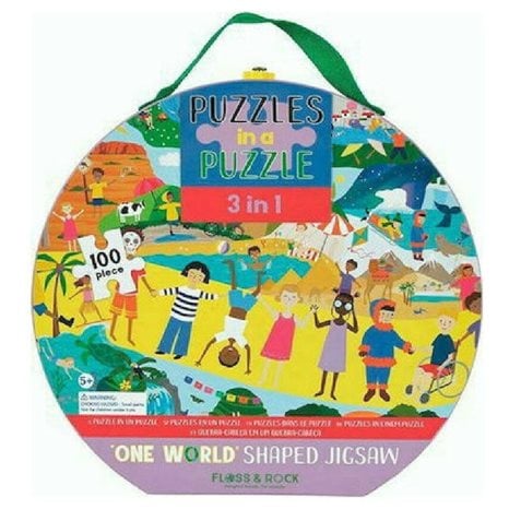 Παζλ 3 σε 1 Floss Rock 100τμχ One World  43P6361