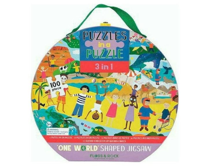 Παζλ 3 σε 1 Floss Rock 100τμχ One World  43P6361