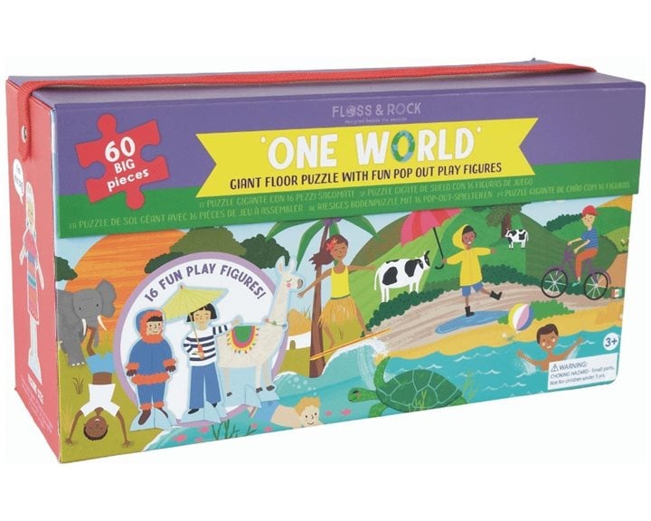 Παζλ Floss Rock 60τμχ One World με 16 Pop Out Φιγούρες 43P6369