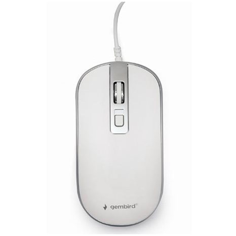 GEMBIRD USB WIRED OPTICAL MOUSE WHITE/SILVER