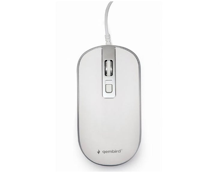 GEMBIRD USB WIRED OPTICAL MOUSE WHITE/SILVER