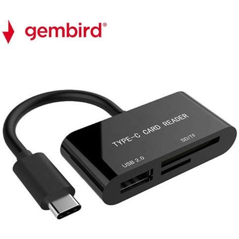 GEMBIRD COMPACT USB TYPE-C SDXC COMBO CARD READER BLACK