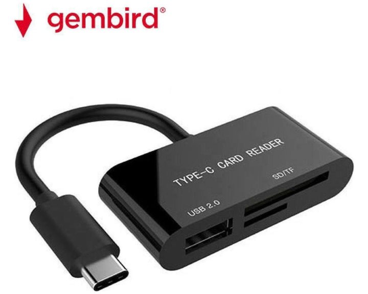 GEMBIRD COMPACT USB TYPE-C SDXC COMBO CARD READER BLACK