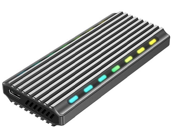 GEMBIRD USB3,1 ENCLOSURE FOR M.2 NVMe DRIVES BACKLIGHTED ALUMINUM