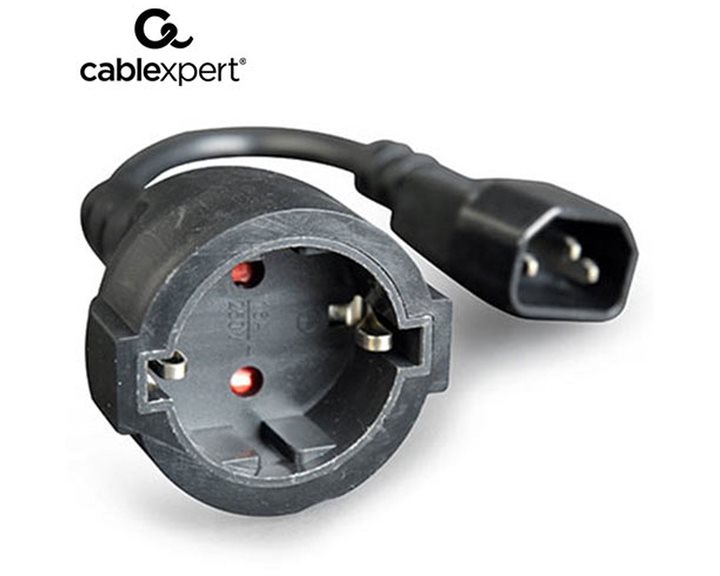 CABLEXPERT POWER ADAPTER CORD (C14 MALE TO SCHUKO FEMALE)