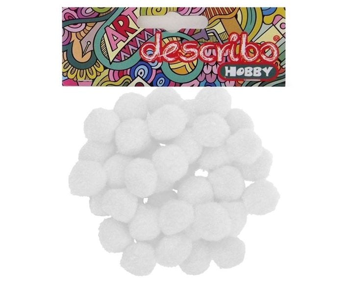 Pompons Describo 25mm Σετ 50τεμ. Λευκό