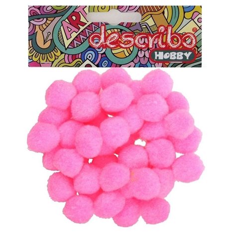 Pompons Describo 25mm Σετ 50τεμ. Ρόζ