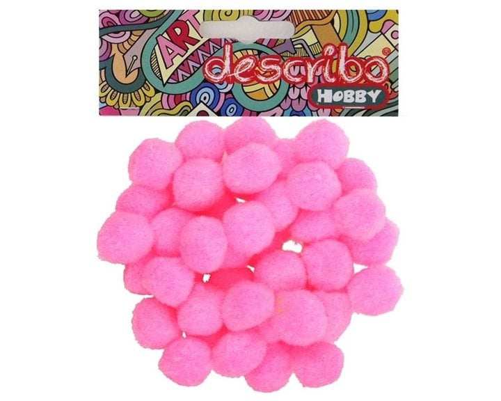Pompons Describo 25mm Σετ 50τεμ. Ρόζ
