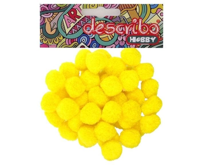 Pompons Describo 25mm Σετ 50τεμ. Κίτρινο