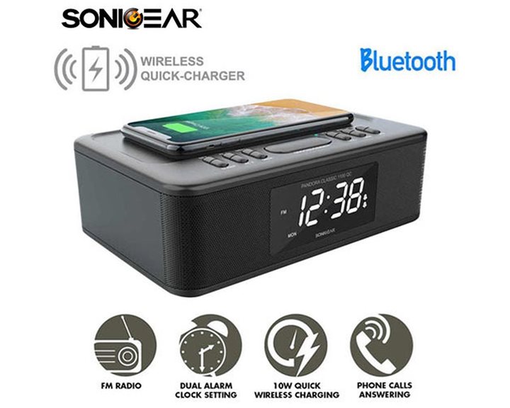 SONIC GEAR SPEAKERS WITH WIRELESS QUICK CHARGER & FM RADIO