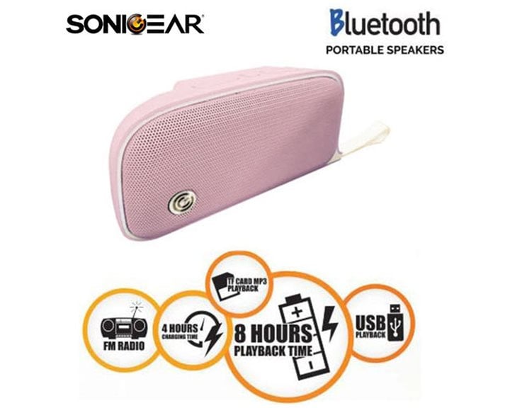 SONIC GEAR BLUETOOTH 4.2 PORTABLE SPEAKER MOBY PEACH