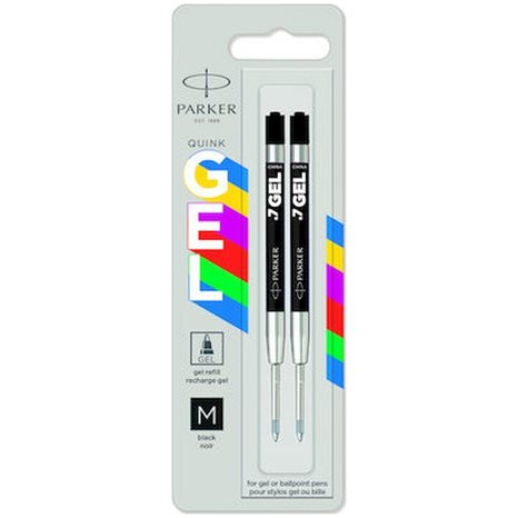 Ανταλλακτικό Parker Ballpoint Refill Medium Μαύρο Gel 2τμχ.