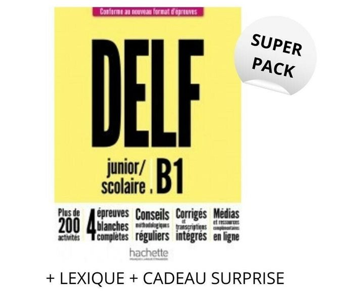 Delf B1 Scholaire & Junior Super Pack Methode Nouveau Format (+lexique & Cadeau Surprise)