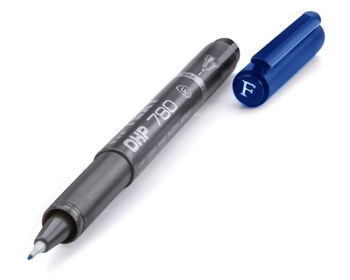 Μαρκαδόρος Διαφανειών Hi-text Fine OHP 780 0.6mm Μπλέ