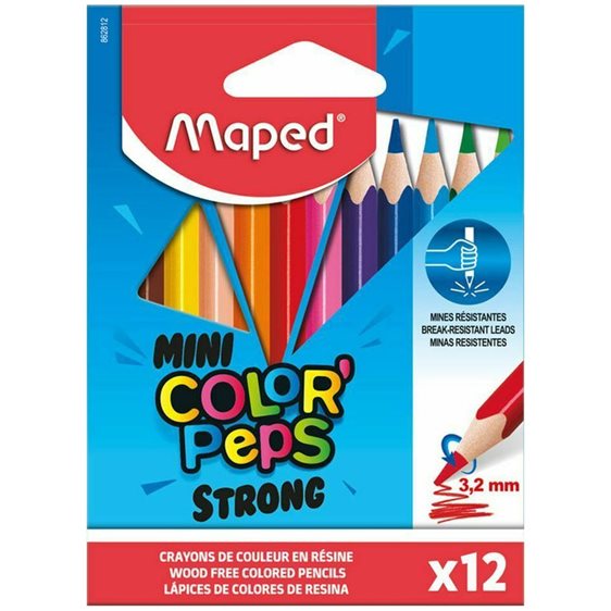 Ξυλομπογιές Maped Color Peps Strong Mini 12τεμ. 862812