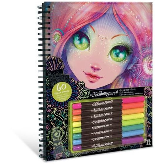 Nebulous Stars Coloring Book Black 11111