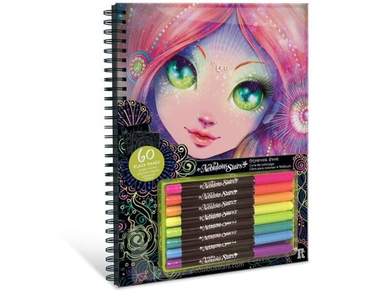 Nebulous Stars Coloring Book Black 11111