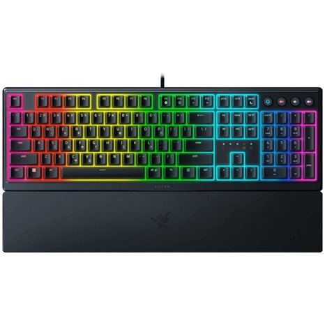 Razer ORNATA V3 Gaming Keyboard - Low Profile Mecha-Membrane Switches - Spill Resist - RGB - GR