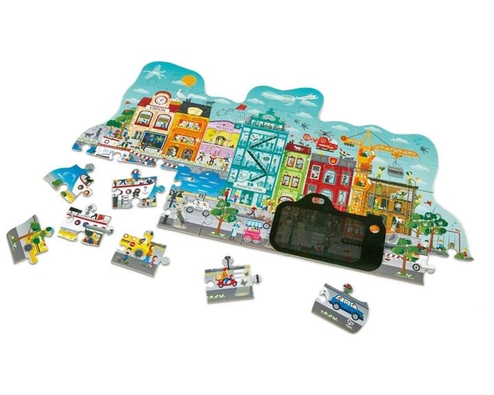 Hape Happy Puzzles Χαρτινο  Παζλ Animated City-49Τμχ (E1629)