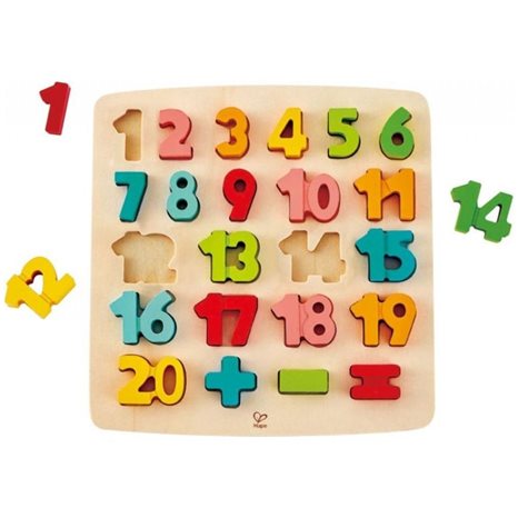 Hape Happy Puzzles Ξύλινο Παζλ Αριθμοί Chunky Number Math Peg (E1550A)