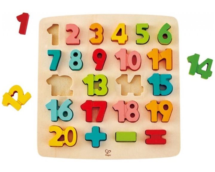 Hape Happy Puzzles Ξύλινο Παζλ Αριθμοί Chunky Number Math Peg (E1550A)