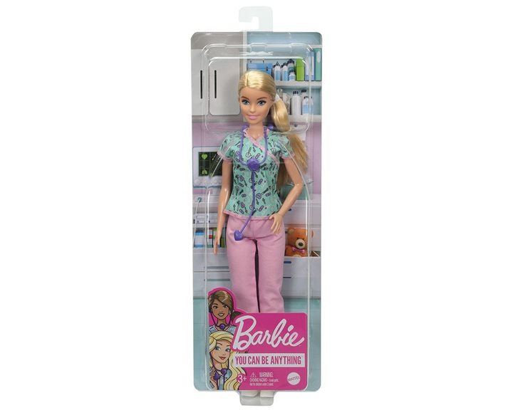 Mattel Barbie Nurse Blonde Κούκλα Νοσοκόμα 30 Εκ. GTW39