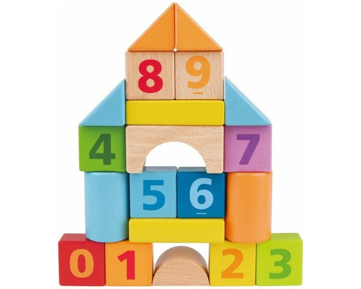 Hape Ξύλινο Σετ Τουβλάκια Beech Block Count N Build 20 Τεμαχίων E8388A