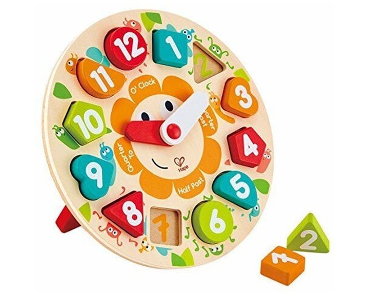 Hape Happy Puzzles Ξύλινο Ρολόι Chunky (E1622A)