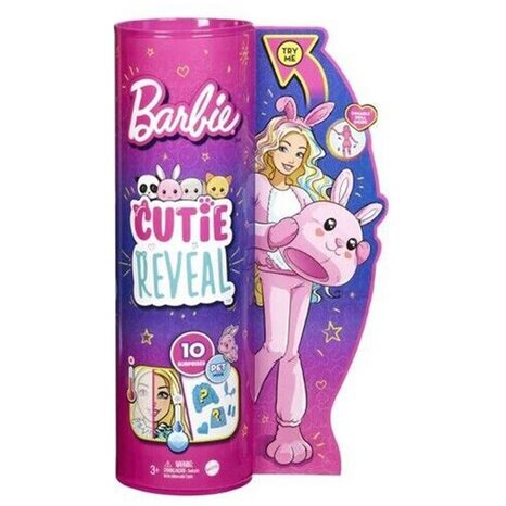 Mattel Barbie Cutie Reveal Doll With Bunny Plush Costume And 10 Surprises Including Mini Pet And Color ChangeΙ HHG19