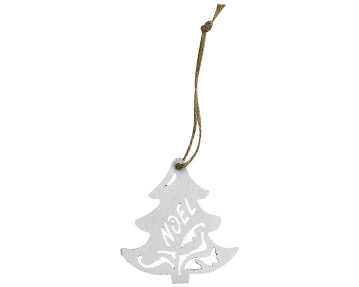 Στολίδι Ξύλινο Λευκό Δέντρο 7cm Xmasfest 1133172