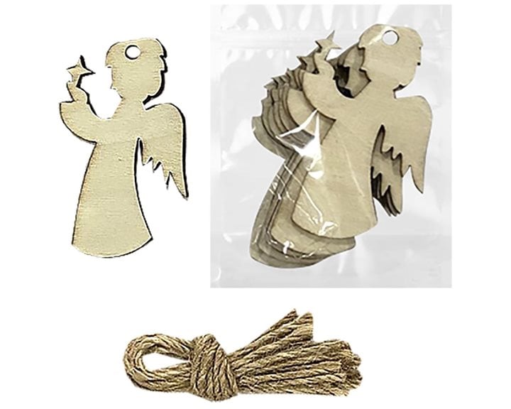 Στολίδι Ξύλινο Αγγελάκι 7x4cm Xmasfest 1133228
